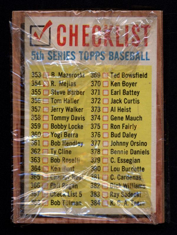 1962 Topps Baseball Cello Pack Break Available with Vintage Breaks