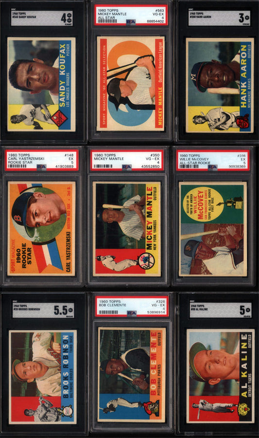 1960 Topps Baseball Set Break 572 Spot Random Card (Mickey Mantle PSA 4, Carl Yastrzemski Rookie PSA 5, Willie McCovey Rookie PSA 5, Mickey Mantle All Star PSA 4, etc!)