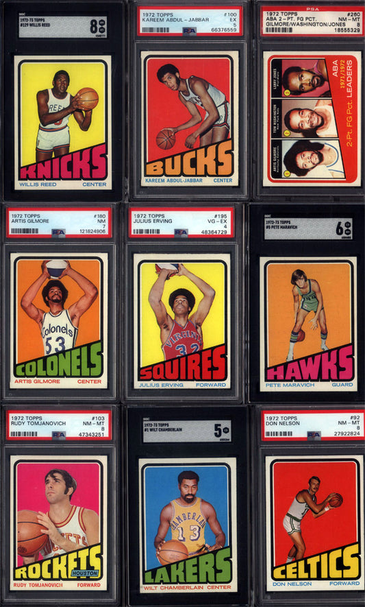1972 Topps Basketball Set Break 264 Spot Random Card (Dr. J Rookie PSA 4, Artis Gilmore Rookie PSA 7, Pete Maravich 3rd Year SGC 6, etc!)
